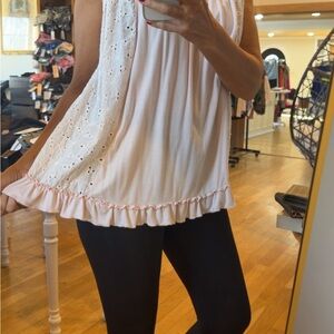 POL Light Pink Lace Detail Blouse